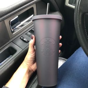 Starbucks matte maroon and black tumbler